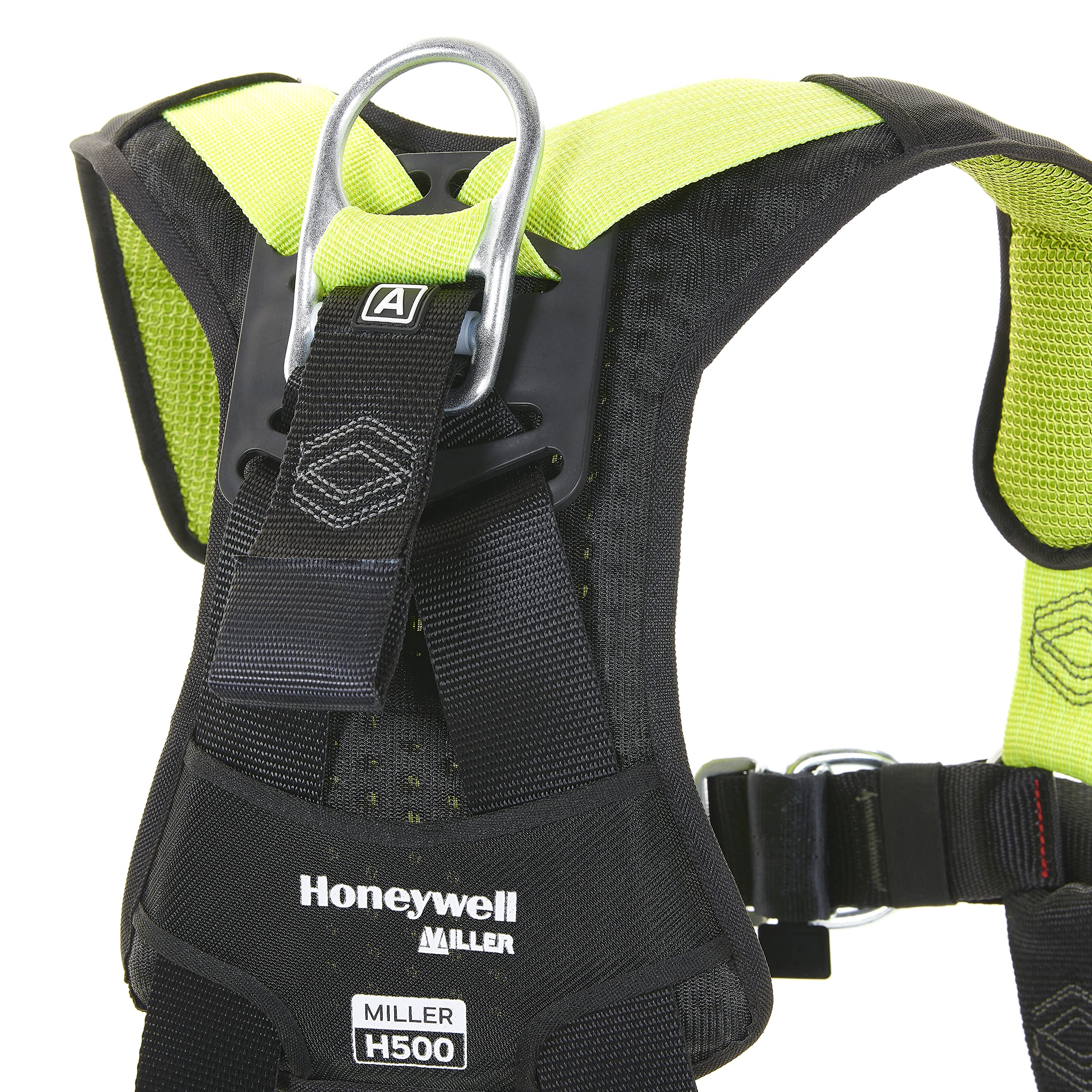 Honeywell Imbracatura integrale Miller H500 Industrial Standard IS1 con fibbie per gambe accoppiate, fibbie pettorali con clip automatica, peso 140 kg, verde, misura 2, 1036090