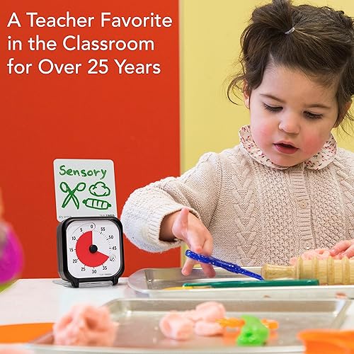 Miniatura 2 de Time Timer Temporizador visual de 3 pulgadas, reloj de cuenta regresiva de escritorio para niños de 60 minutos con tarjeta de actividad de borrado