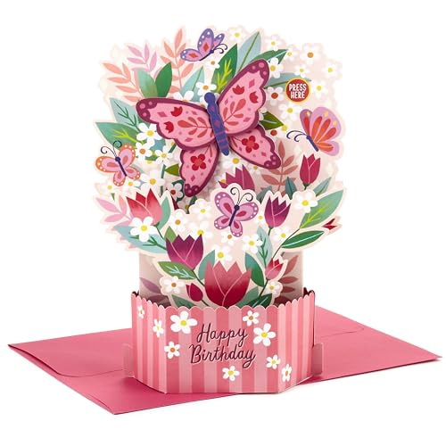 Carte anniversaire pop up musicale papillons pour émerveiller un goûter d'anniversaire