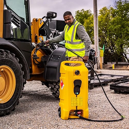 Miniatura 25 de DuraMax Flo n' Go LE - Bomba de transferencia de líquidos y contenedor de gasolina rodante de 14 galones Rojo (gasolina)