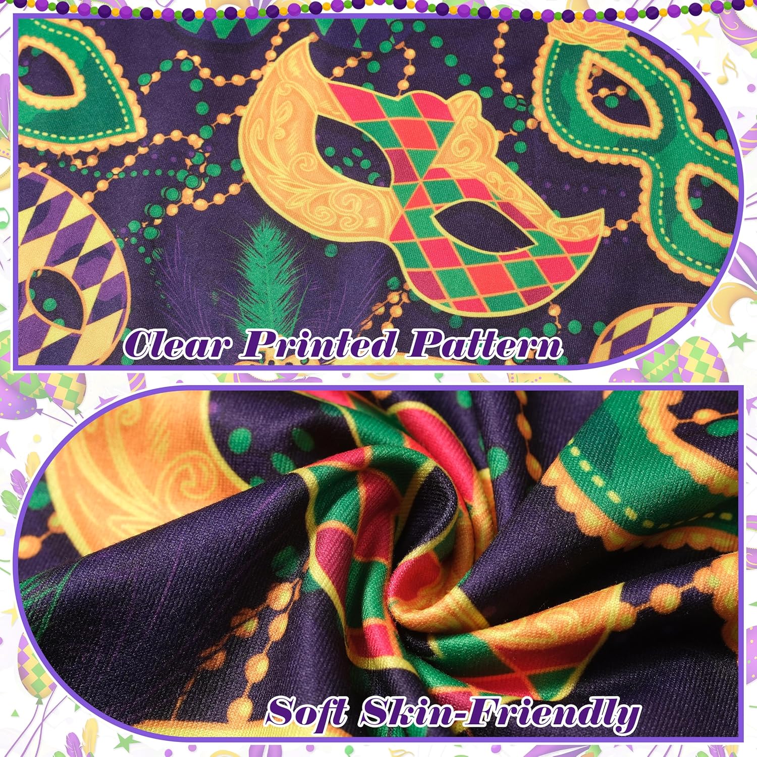 Mardi Gras Polo Shirt for Men,Funny Mardi Gras Golf Shirts Mens Hawaiian Short Sleeve Golf Polo Shirt - Image 5