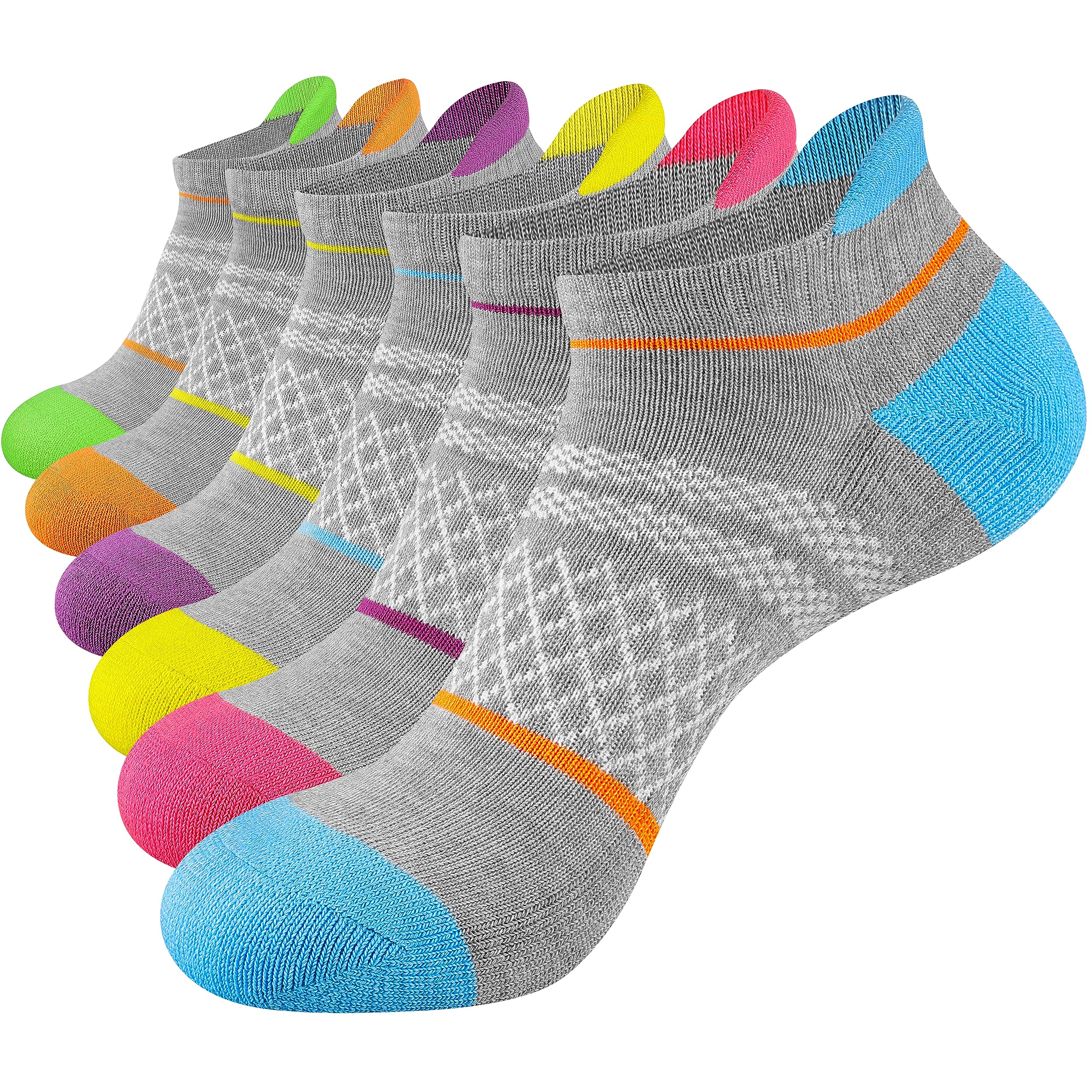 eallcoWomens Ankle Socks Athletic Running Short Socks With Cushioned Sole 6 Pairs