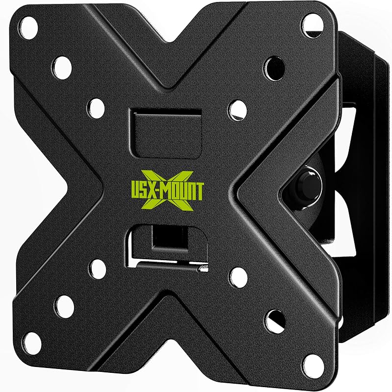 USX MOUNT Soporte para monitor de montaje en pared para TV pequeño | Soporte para TV para vehículos recreativos | con soporte de pared VESA giratorio e inclinable para televisores y monitores LED OLED de 10-26 27 32 pulgadas - Tamaño VESA de hasta 100 x 100 mm y capacidad de 22 lb-XMS002