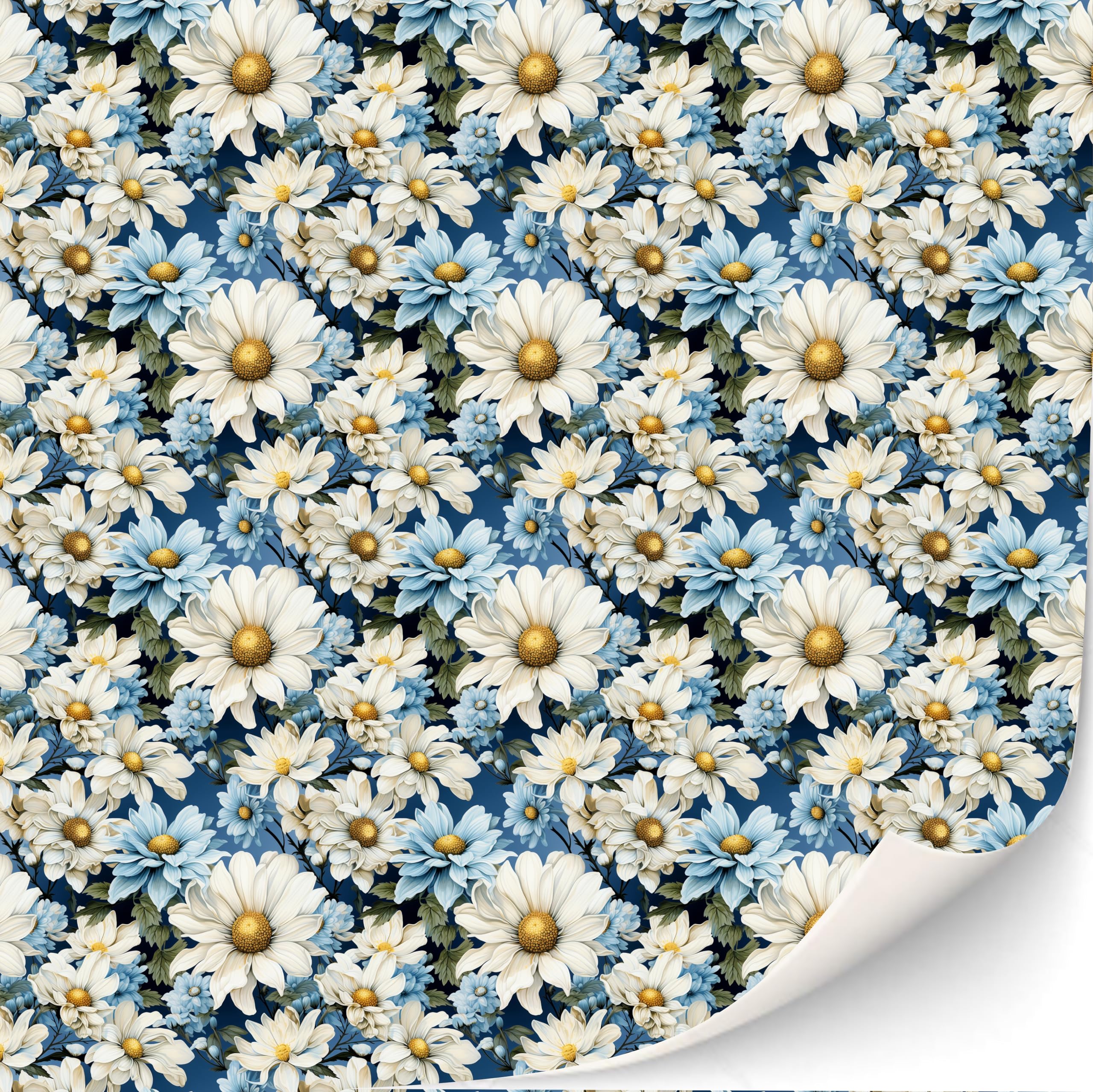 3 Sheets Self-Adhesive Wallpaper for Dollhouses 1:12 Scale Modern Art Deco Wallpapers Artdeco Wallpapers (Daisies 1)