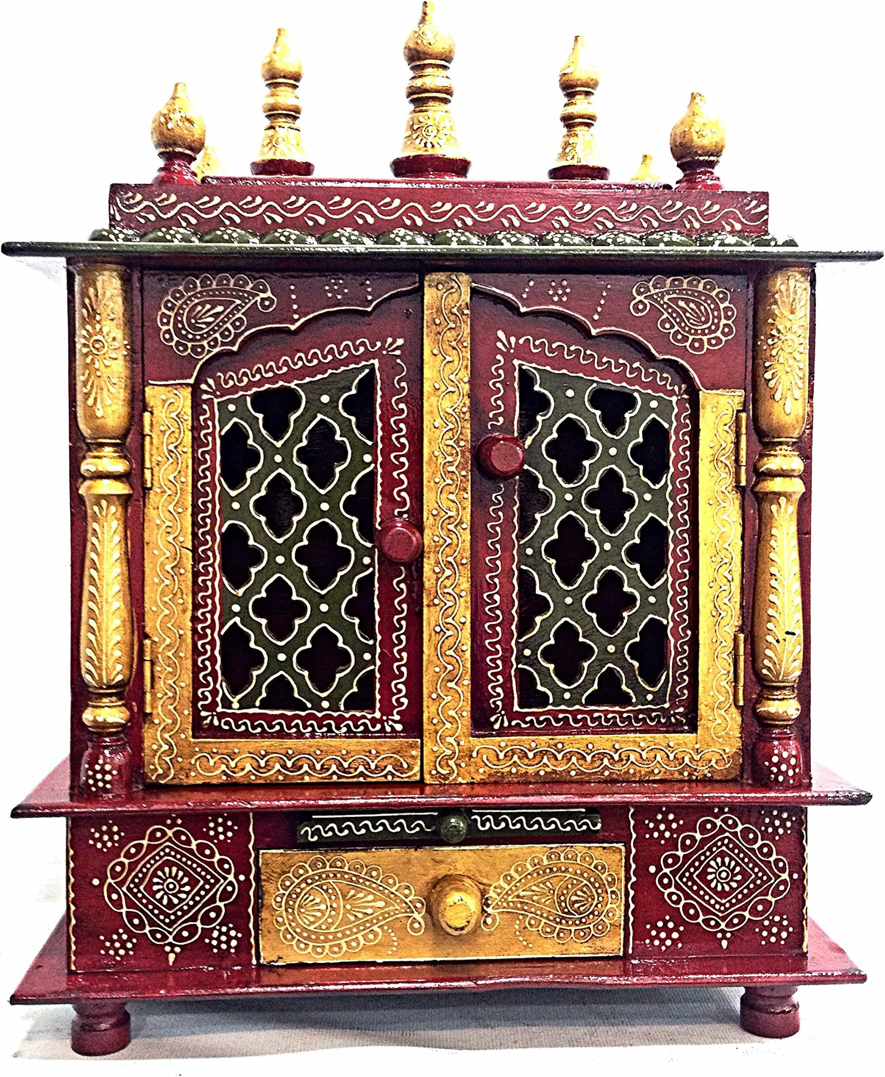 Shivay ArtsWooden Temple Mandir Pooja Ghar Mandapam Mandap for Worship with Door