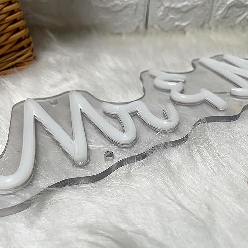 Miniatura 3 de Señal de neón de Mr & Mrs para boda, fiesta, decoración del hogar, funciona con USB, 15.7 x 4.5 pulgadas, letreros de luz LED para dormitorio,