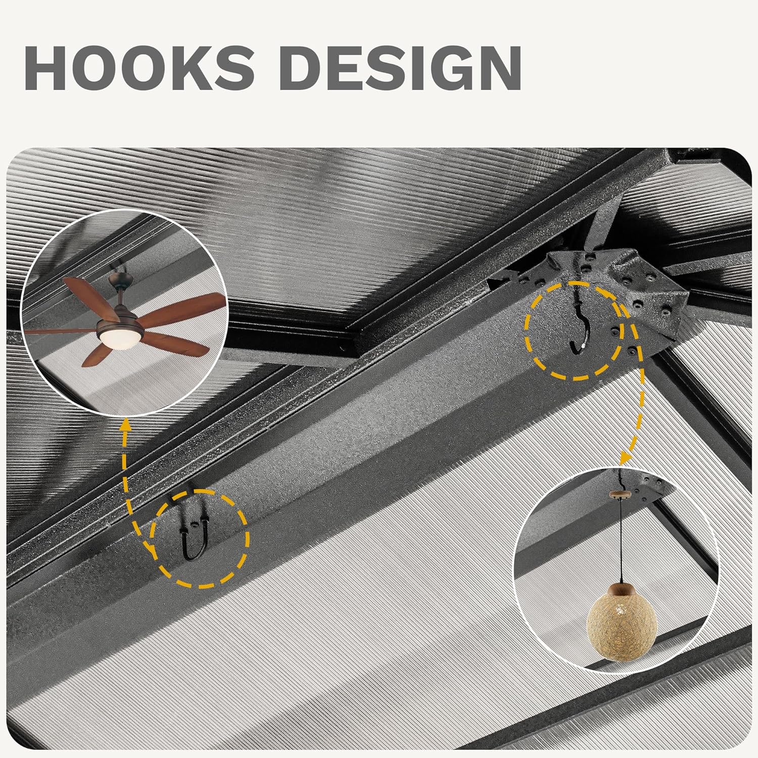 DWVO 10x12ft Gazebo Hardtop Double Roof Polycarbonate Canopy Outdoor with Netting and Shaded Curtains, Aluminum Frame Garden Tent for Patio, Backyard, Deck and Lawns, Gray