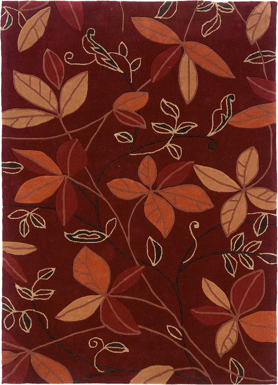 Linon RUG-TAD0157 Trio Collection Garnet & Orange Red, 5 x 7