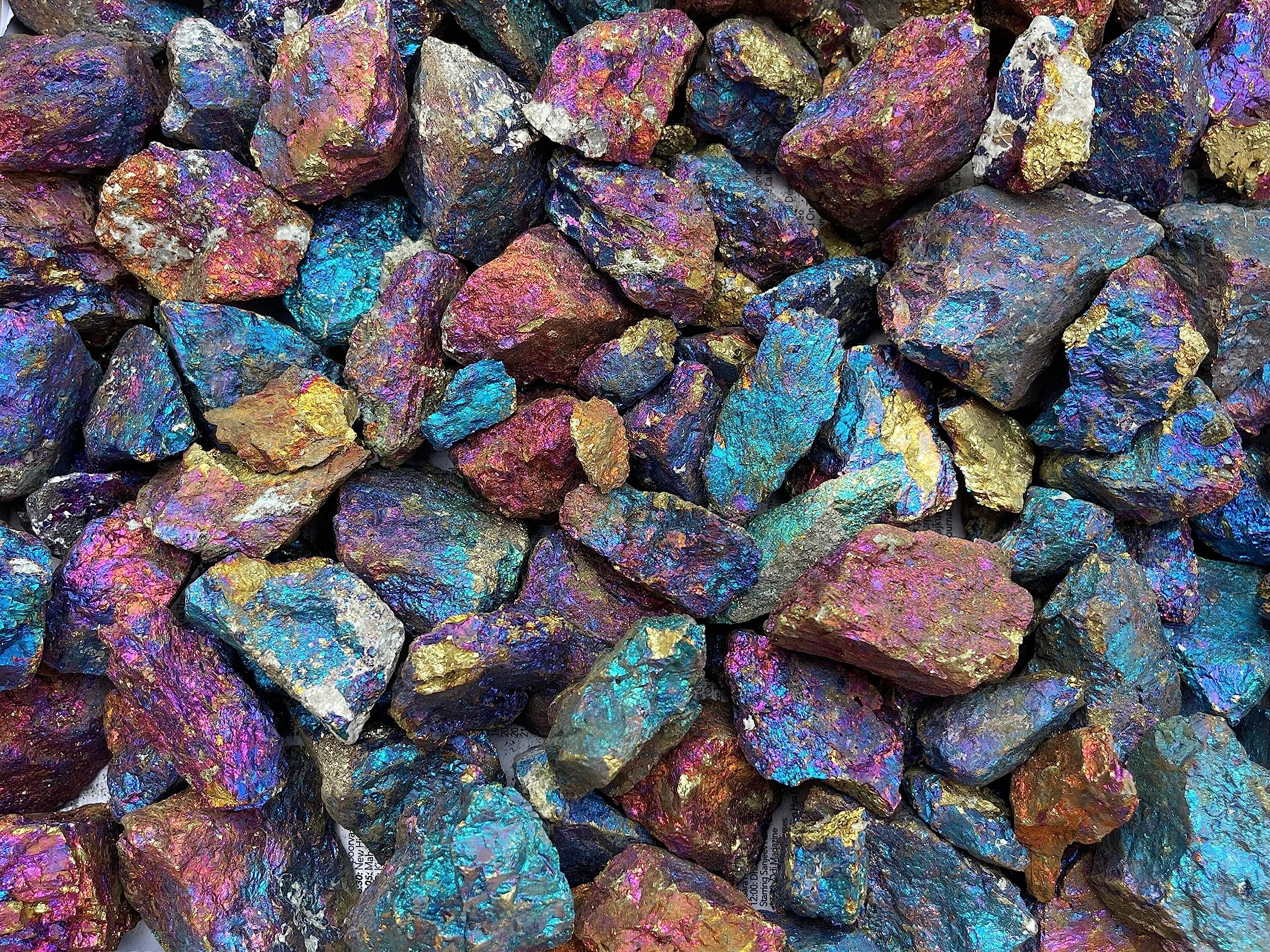 GAF TREASURES 1/2 LB Raw Chalcopyrite Crystals, Natural Chalcopyrite Stone, Natural Rough Chalcopyrite Crystals, Chalcopyrite Rough, Chalcopyrite Healing Crystals (Chalcopyrite)