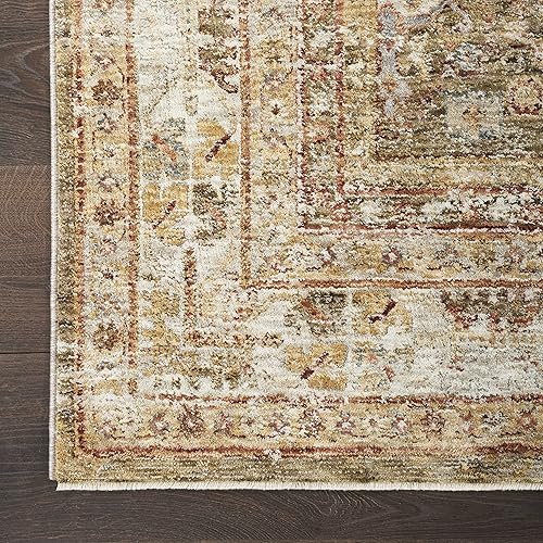 Miniatura 4 de Nourison Petra - Alfombra tradicional tradicional vintage verde de 2.3 x 10.2 pies, fácil de limpiar, no se desprende, para dormitorio, sala de