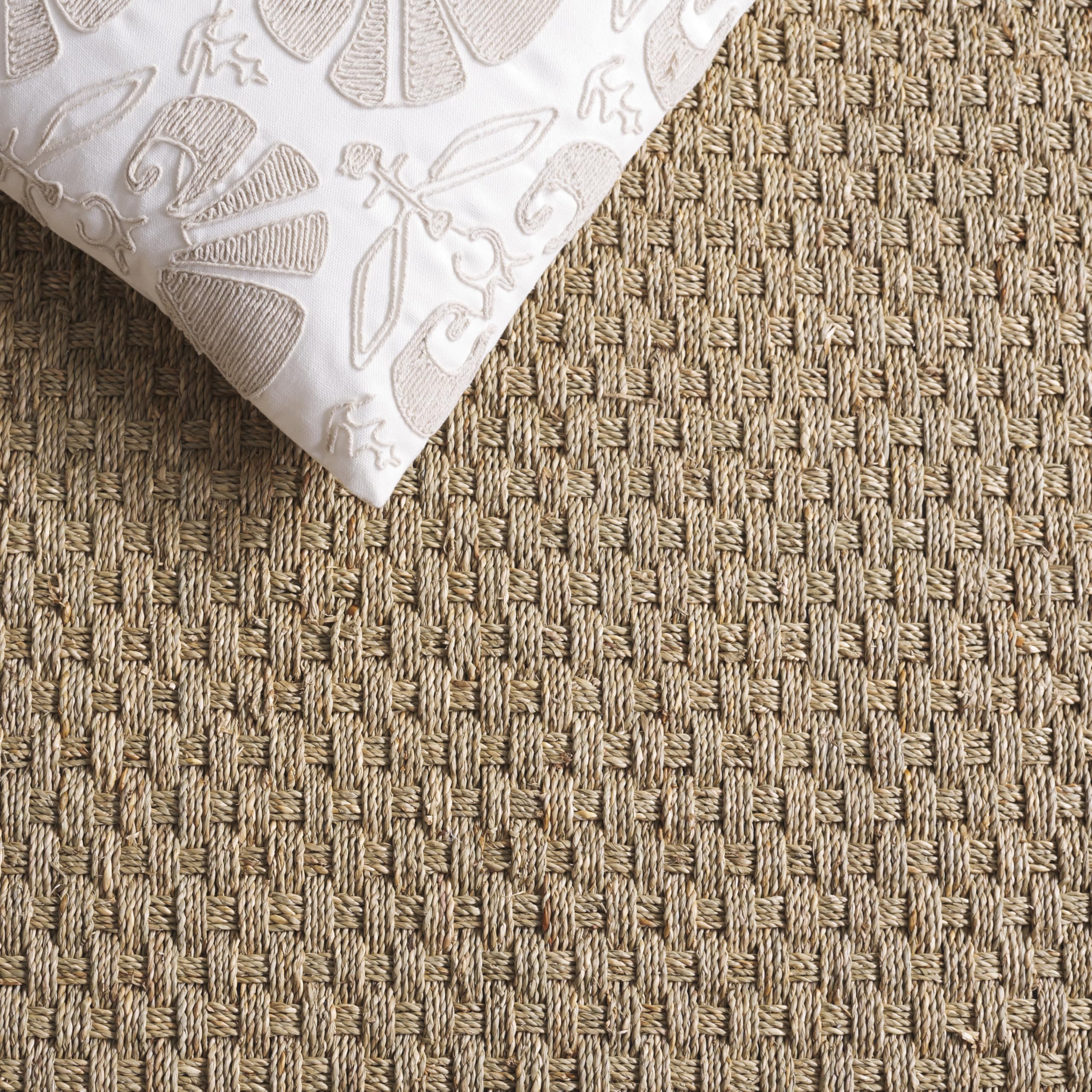 Safavieh Naturfaser Teppich für Wohnzimmer, Esszimmer, Schlafzimmer - Natural Fiber Collection, Kurzer Flor, Natur und Beige, 213 X 213 cm