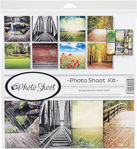 Reminisce Kit de colección de álbumes de recortes para sesión de fotos PS-200 de 12 x 12 pulgadas