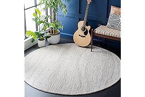 SAFAVIEH Metro Collection 8' Round Area Rug - Natural & Ivory, Handmade Modern Wool