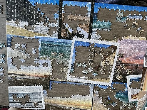 Miniatura 3 de Rompecabezas de playa para vacaciones en la playa, rompecabezas de playa para adultos, 1000 piezas, collage de playa de puesta de sol, fotos de