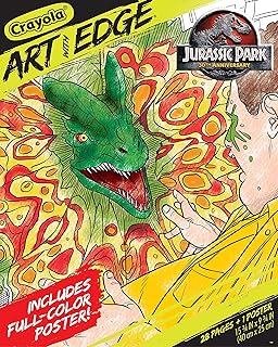 Crayola Art with Edge - Jurassic Park Coloring Book (28 Pages), Adult Coloring, Jurassic Park Merchandise, Jurassic Park Poster, Gifts