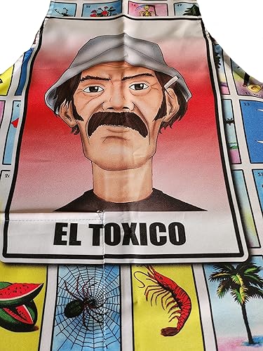 Miniatura 2 de Delantales de Loteria mexicana Mandil divertidos para hombre para cocinar barbacoa delantal para hombre con bolsillos perfecto para chef papá tío o