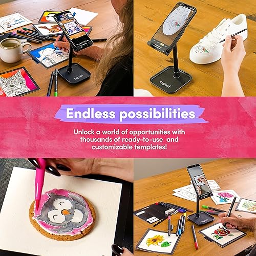 Miniatura 9 de Cupixel Juego de dibujo de tarjetas de felicitación de rastreo, juego de suministros de arte para tarjetas, proyector de arte y rastreo, juego de