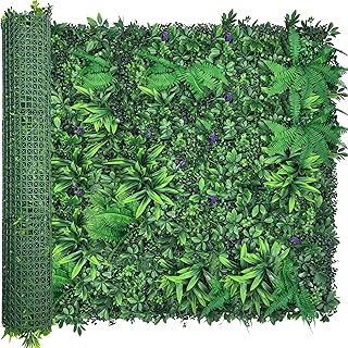 Artificial Greenery Wall Panels: 50'' x 120'' UV-Anti Faux Greennery Grass Wall Privacy Backdrop ...