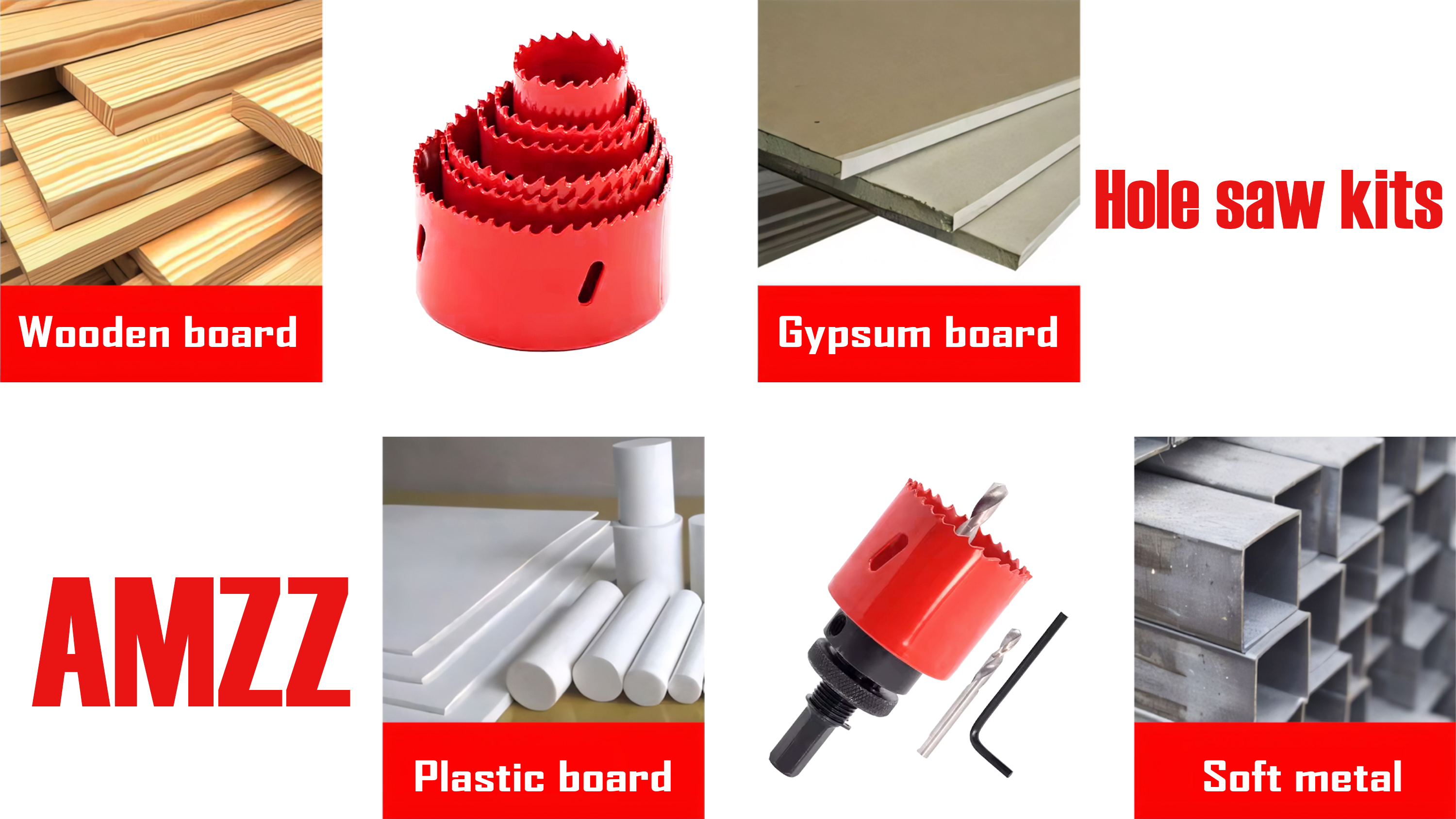 Amazon.com: AMZZ 23Pcs Bi-Metal Hole Saw Kit - Heavy Duty M42 HSS