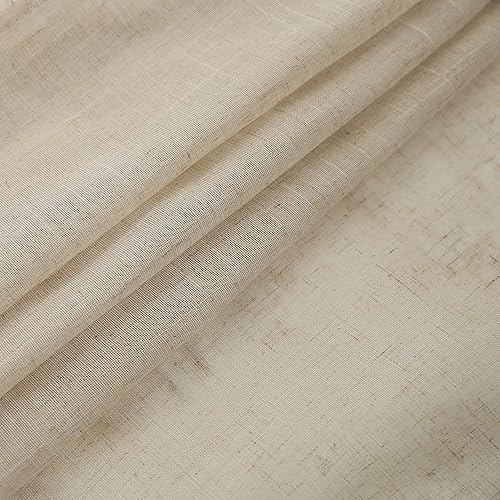 Miniatura 7 de Demetex Cortinas semitraslúcidas de lino de 96 pulgadas de largo, rústicas y rústicas, cortinas semitransparentes para ventana de patio, ventana