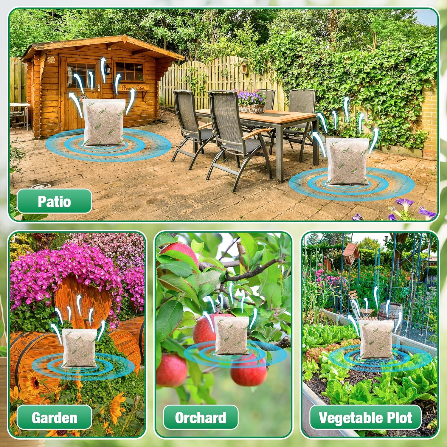 16 Pack Peppermint Deer Repellent Pouches, Natural Deer Repellent Keep Deers Out from Outdoor Tree Yard Attic Garden House, Long-Lasting Protection, Safe for Dogs and Children, Yellow