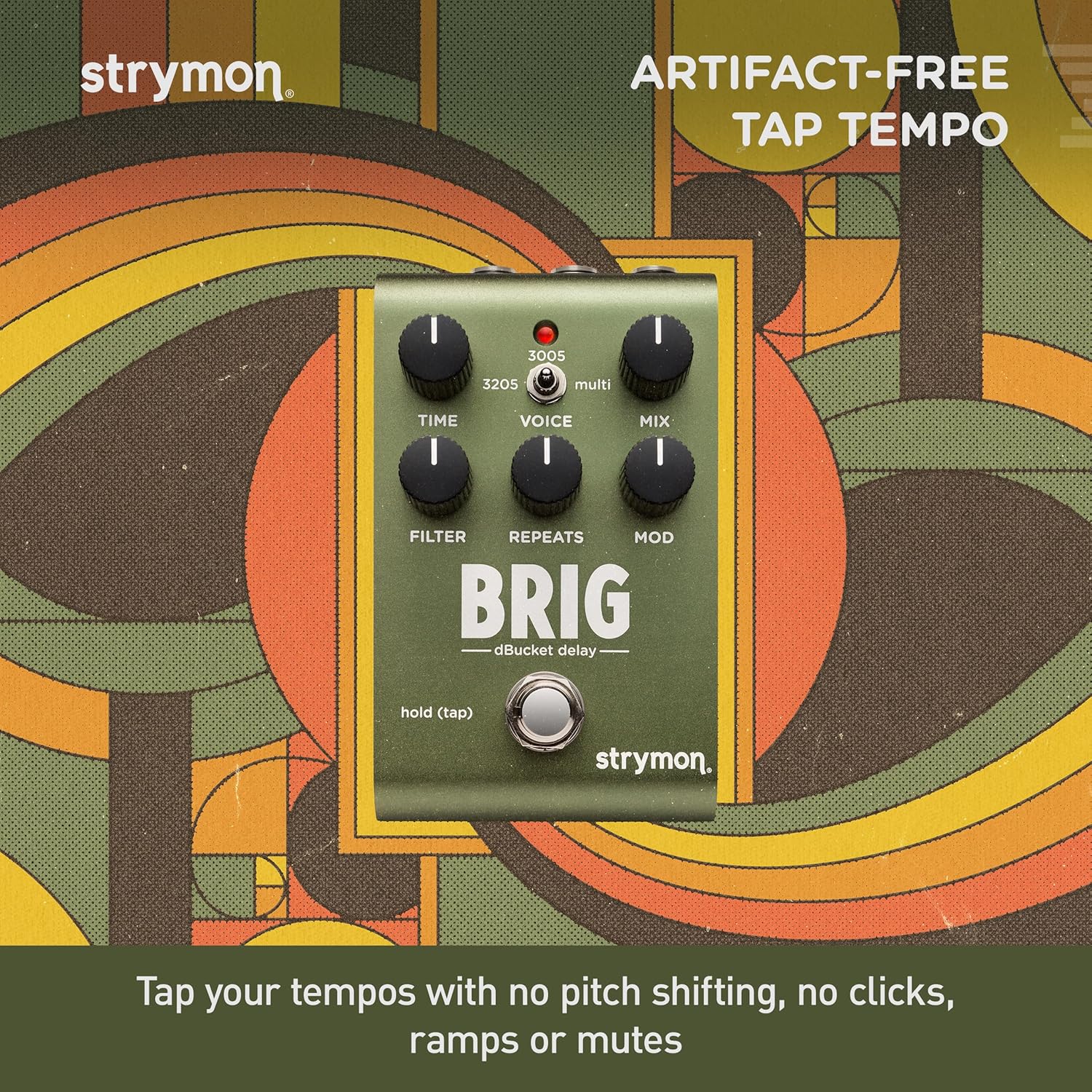 Strymon Brig dBucket BBD Guitar Delay Pedal with 3 Distinct Analog Voices for Electric and Acoustic Guitar, Synths, Vocals and Keyboards​​