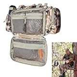 AUSCAMOTEK Camouflage Hanging Bag for Treestand Platform Saddle Hunting – Camo Fanny Pack for Hunting Accessories and Storage with Expandable Compartments and Water Holder