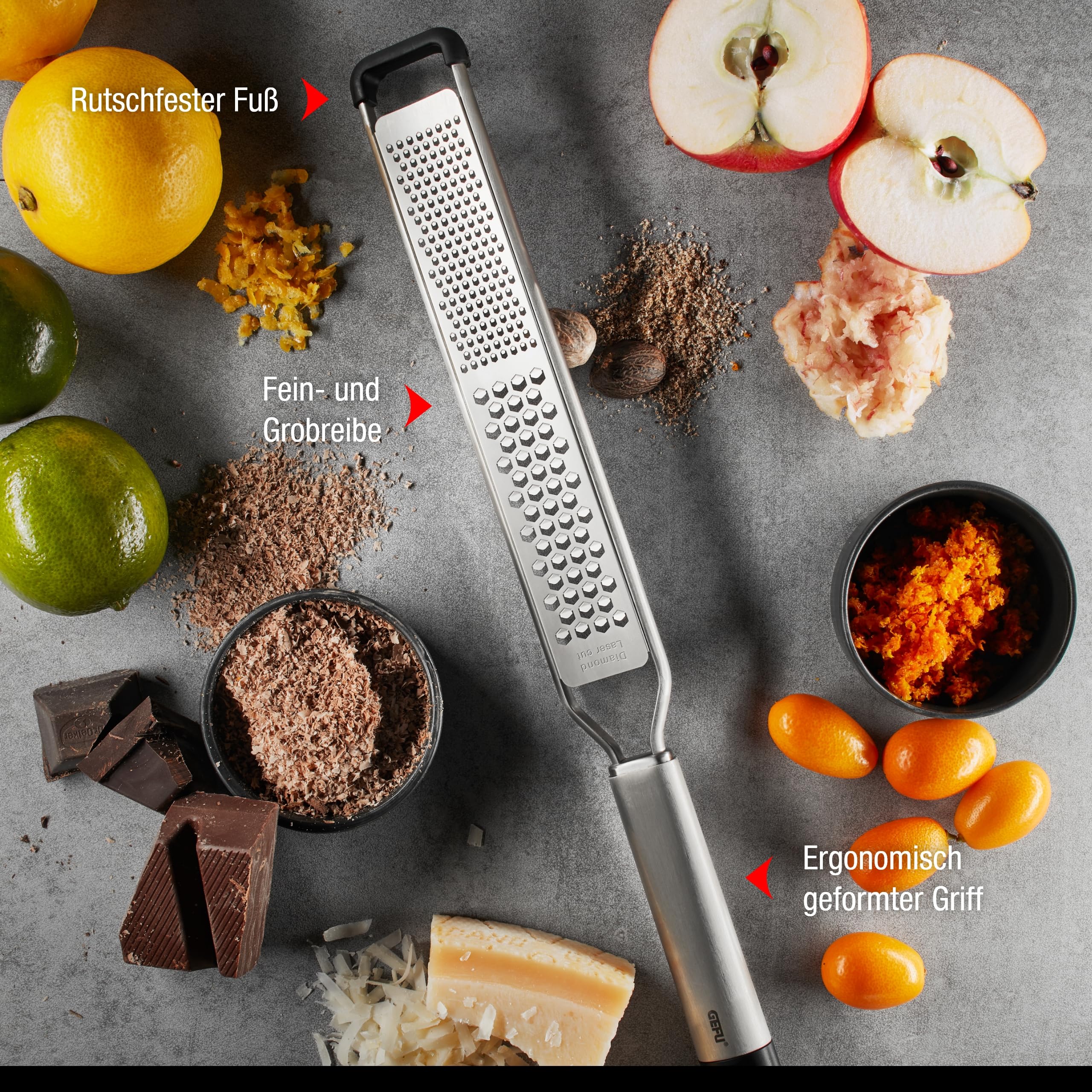 GEFU Fine and Coarse Grater PRIMELINE