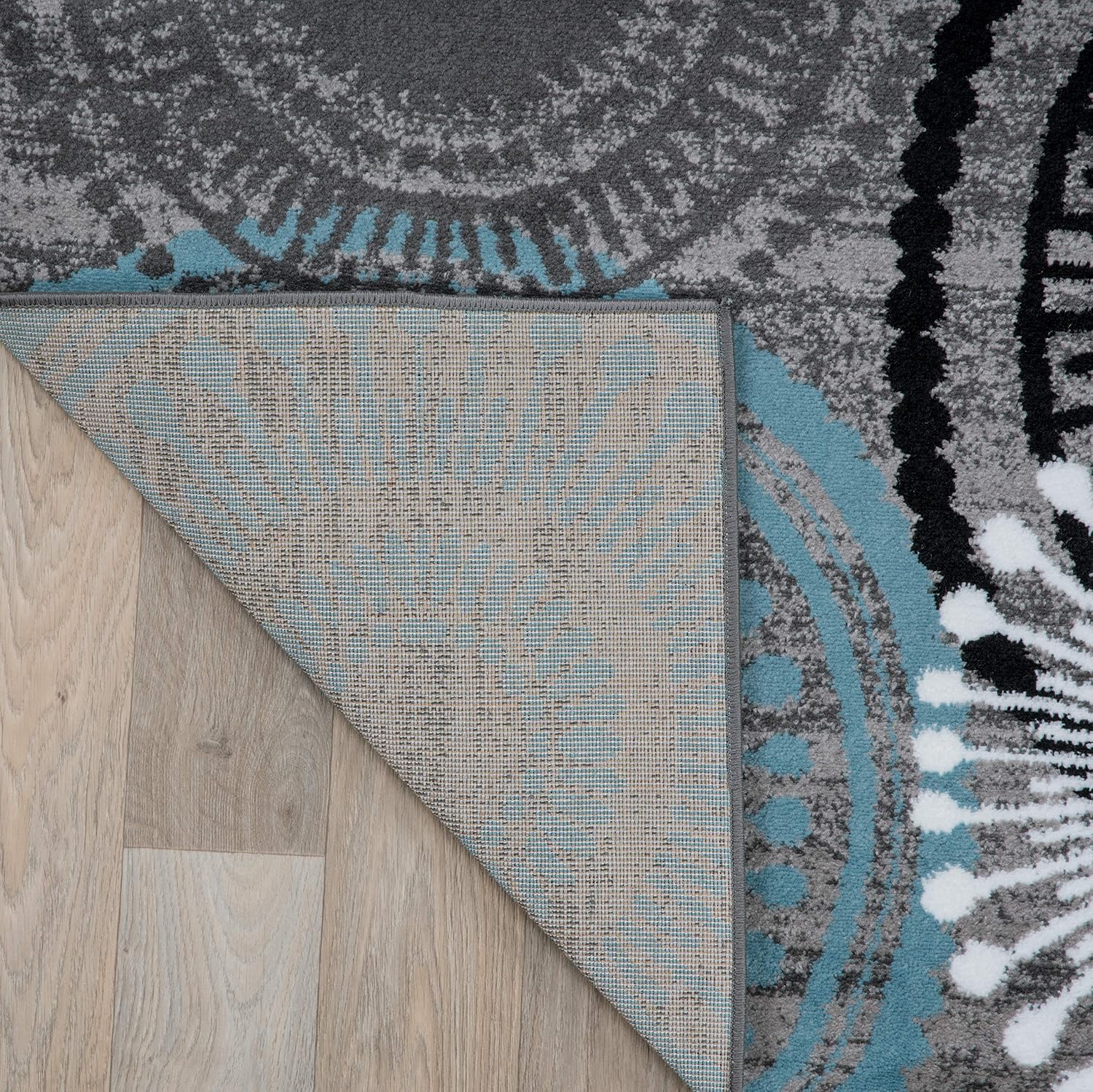 Contemporary Circles Area Rug 5' 3" X 7' 3" Gray/Blue