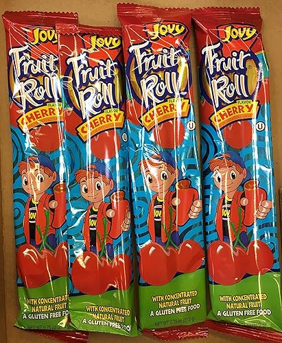 Jovy Fruit Roll Snack de 0.75 onzas, cereza (16 paquetes individuales por pedido)