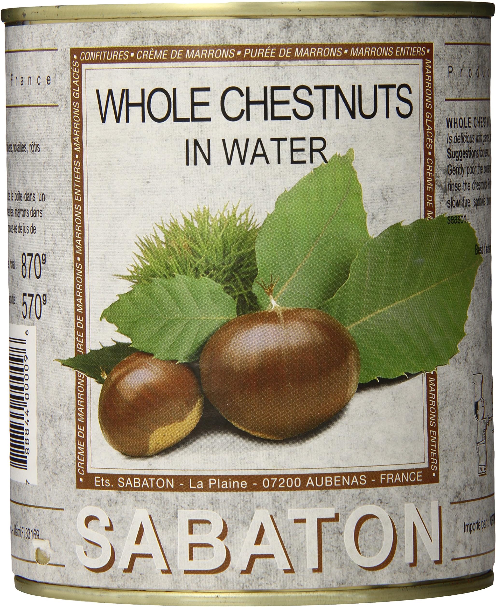 Sabaton France (Tin) Chestnuts - Marrons Whole in Water, 30-Ounce Cans (Pack of 12)