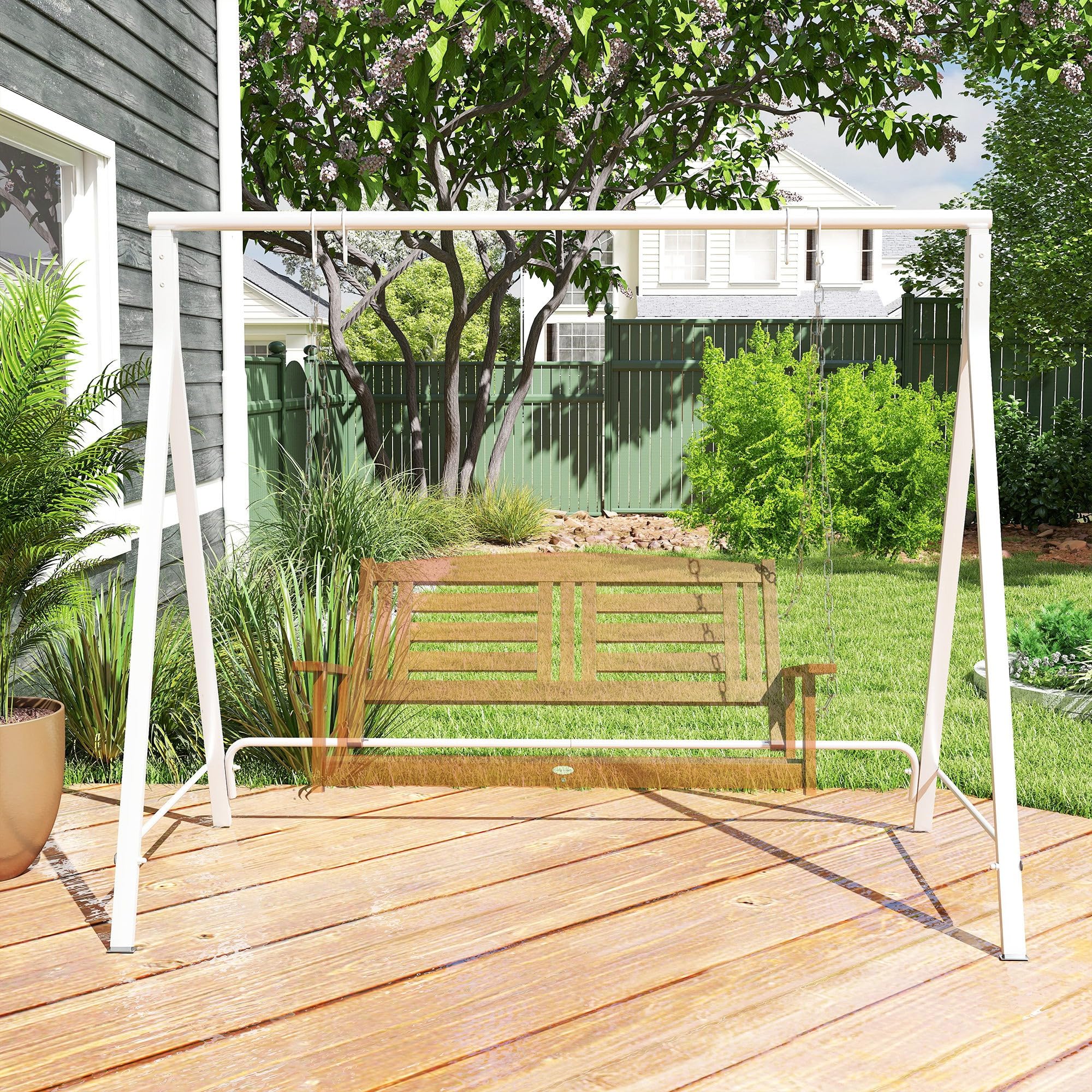 Snapklik.com : Metal Porch Swing Stand, Heavy Duty Swing Frame, Hanging