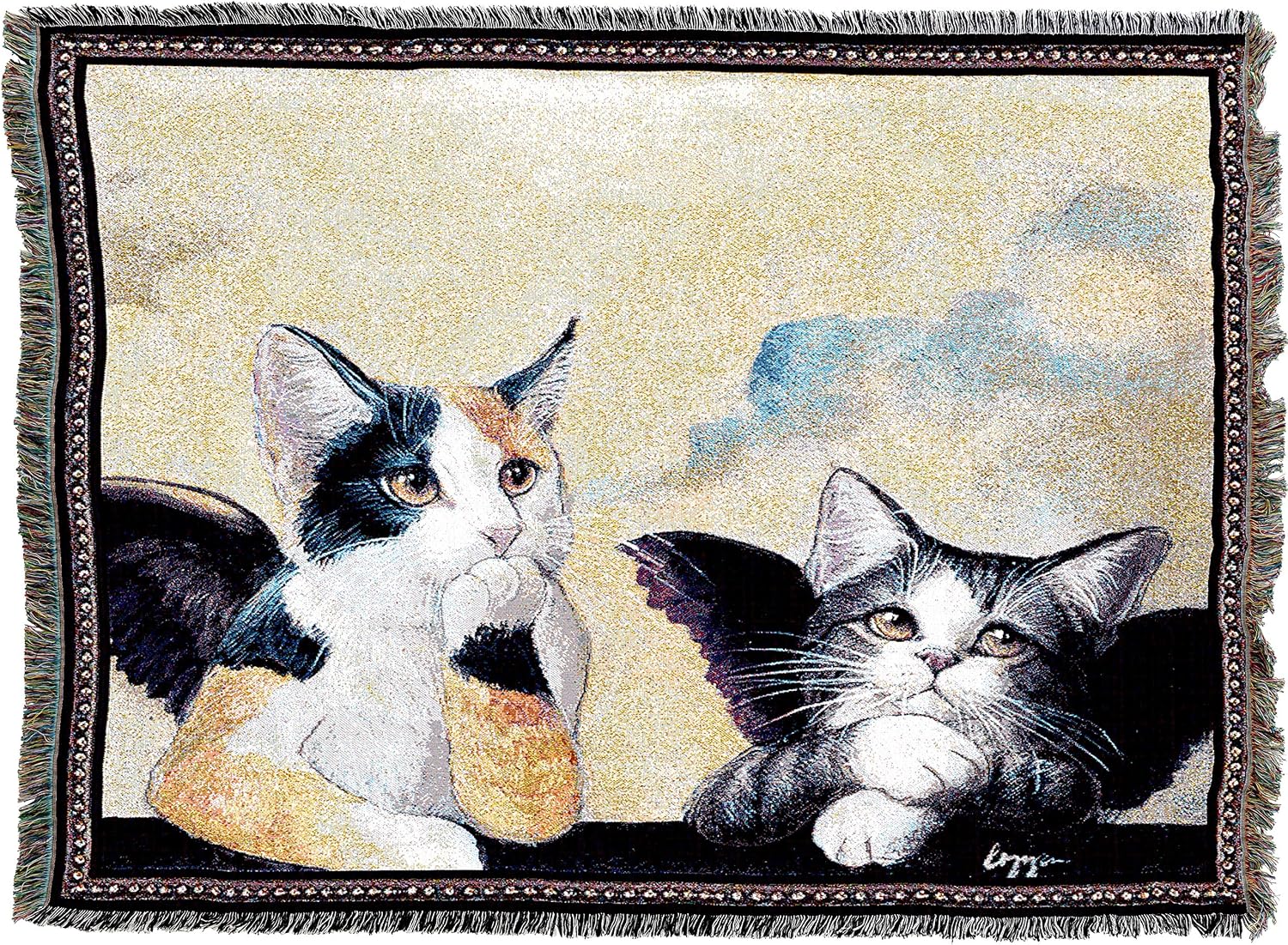 Pure Country Weavers Cherub Angels Blanket - Sanzio Raphael's Cherubs from the Sistine Madonna Parody - Melinda Copper - Cute Funny Gift Tapestry Throw Woven from Cotton - Made in the USA (72x54)