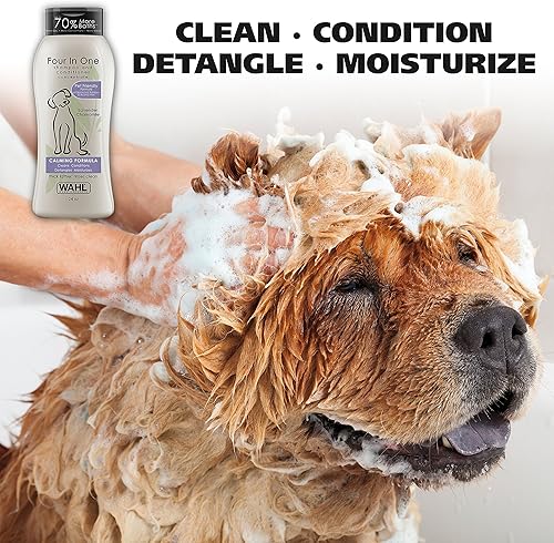 Miniatura 6 de Tapete multiusos de goma reciclada, 36 x 60 pulgadas, negro y champú calmante Wahl 4 en 1 para perros  Limpia, acondiciona, desenreda e hidrata  24