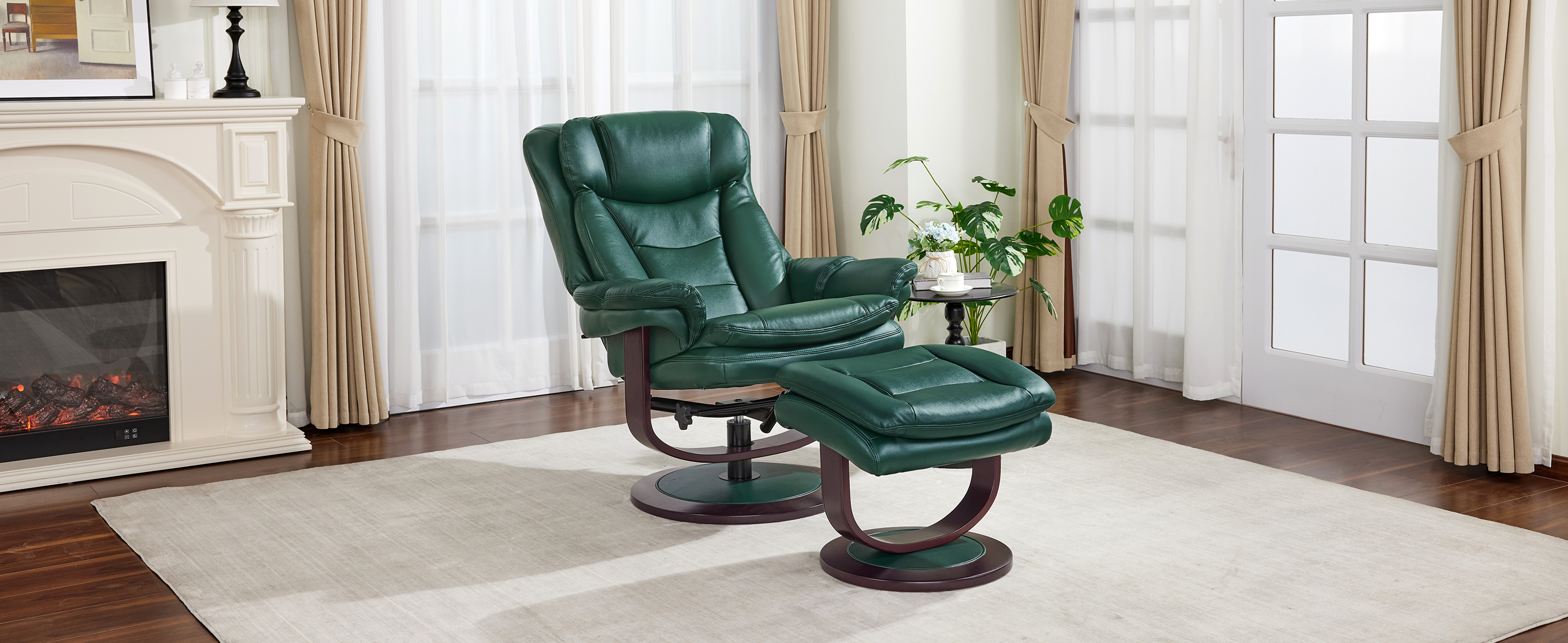 Amazon.com: MCombo Oversized Swivel Recliner Chair with Ottoman