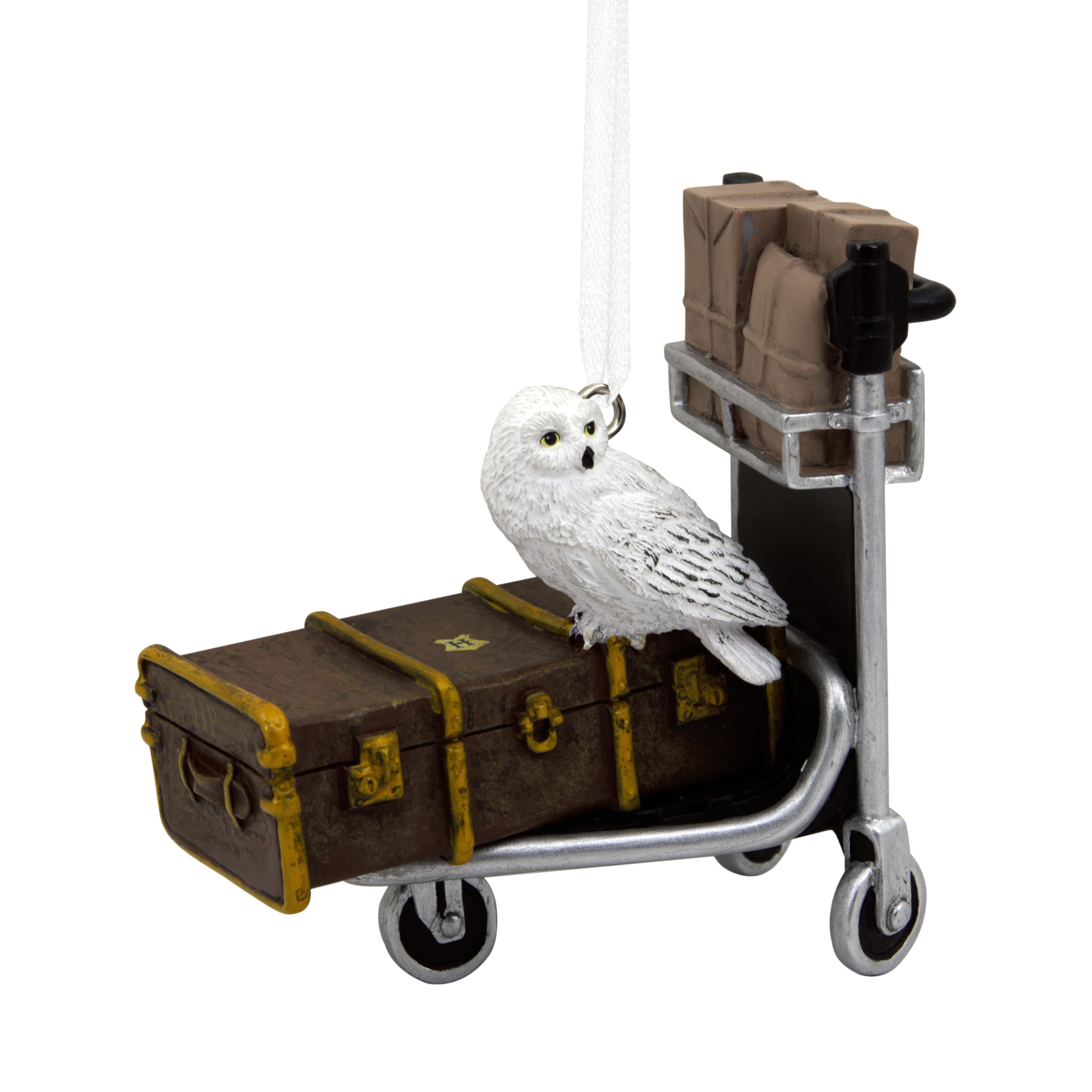 Hallmark Trolley Cart Christmas Ornament, Harry Potter Luggage Trolley With Hedwig Ornament, Gifts For Harry Potter Fans