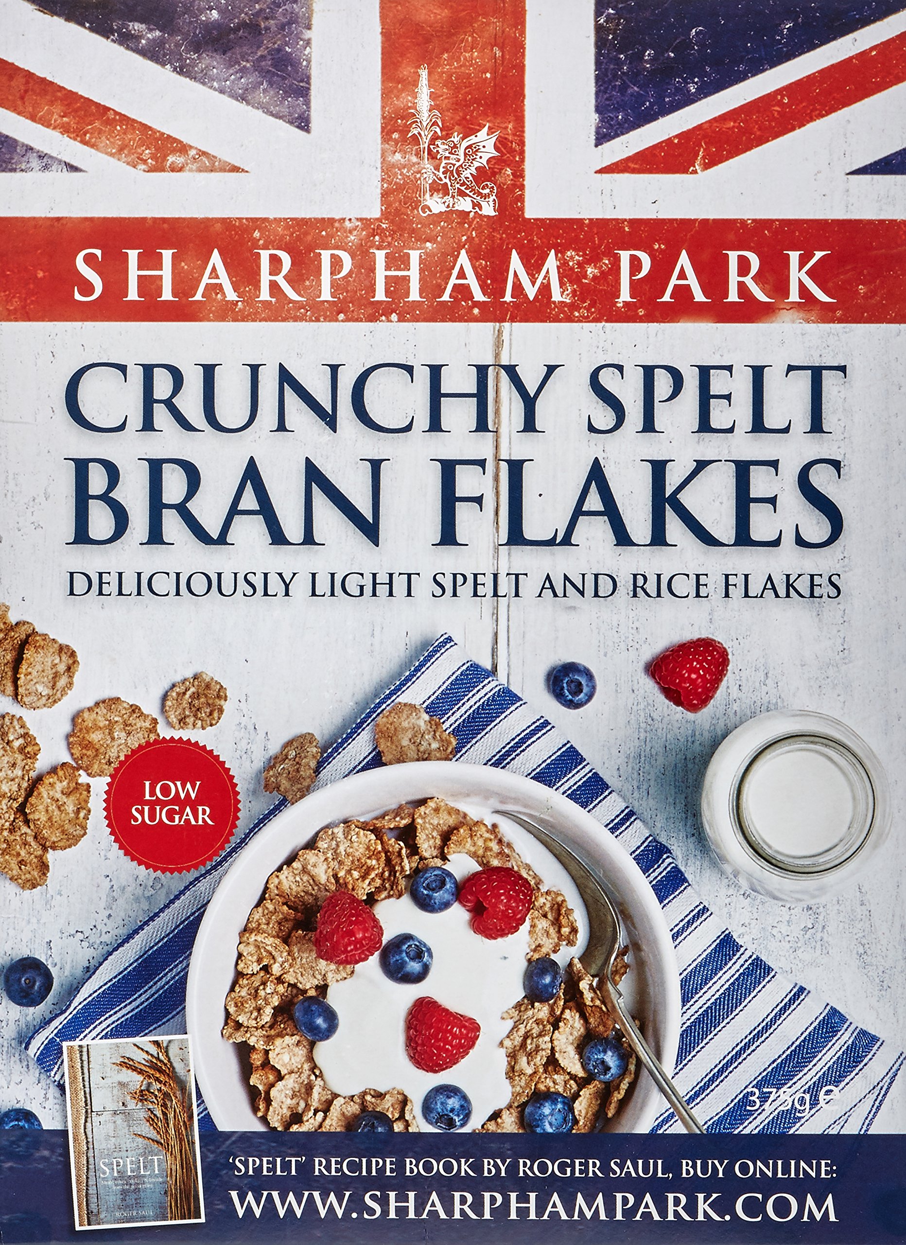 Sharpham Park Plain Bran Flakes, 375 g, Pack of 6