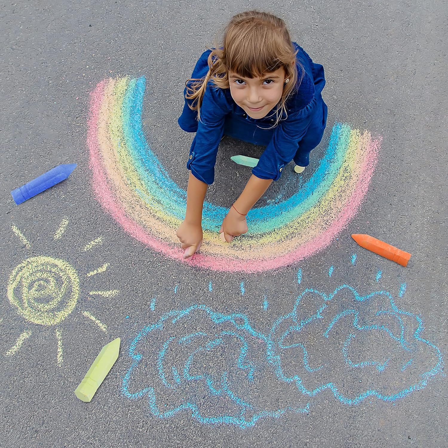 JOYIN 36 PCS Washable Sidewalk Chalks Assorted Set in 6 Colors Including 12 Tie Dye Sidewalk Chalks, 12 Glitter Chalks & 12 Normal Chalks, Outdoor Chalk for Painting, Drawing, Gifts for Kids : Toys & Games