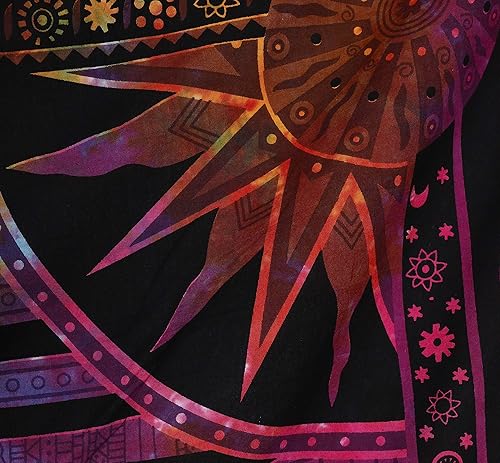 Miniatura 3 de Tapiz popular para colgar en la pared, diseño Burning Sun, Celestial Sun Moon, Hippie Hipp, Sun Moon, Psychedelic, Bohemian, toalla de playa y