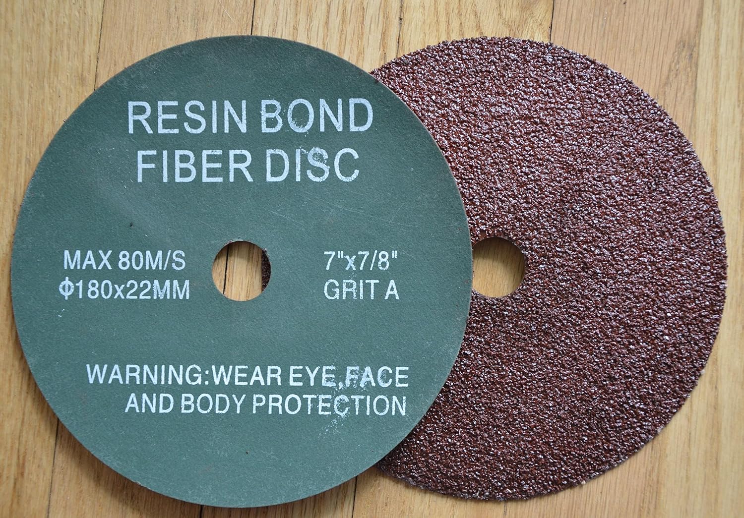 7" RESIN FIBER SANDING DISC Aluminum Oixde 80 Grit Discs / 25 Pack