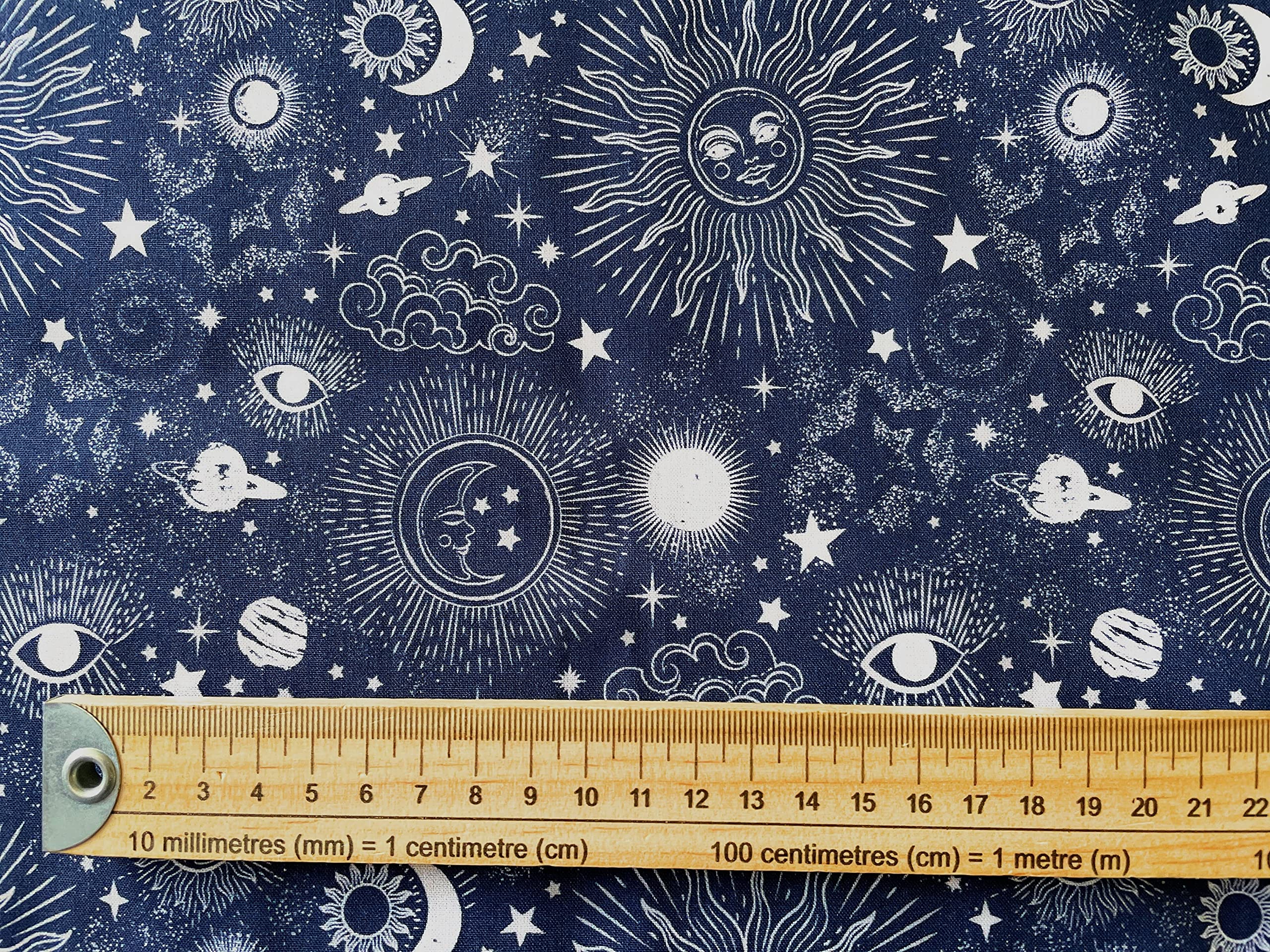 CraftsFabrics - Zodiac Galaxy 100% Cotton Fabric, 115 GSM (Ideal for Crafts, Sewing, Quilting, Patchwork) (Fat Quarter)