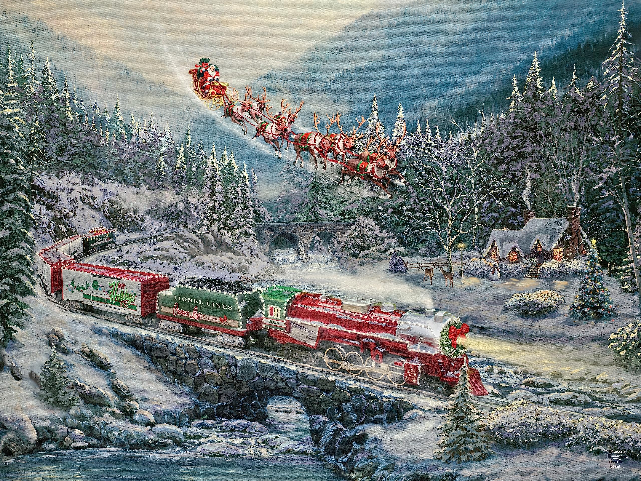 CeacoThomas Kinkade - Christmas Light Express - 500 Piece Jigsaw Puzzle