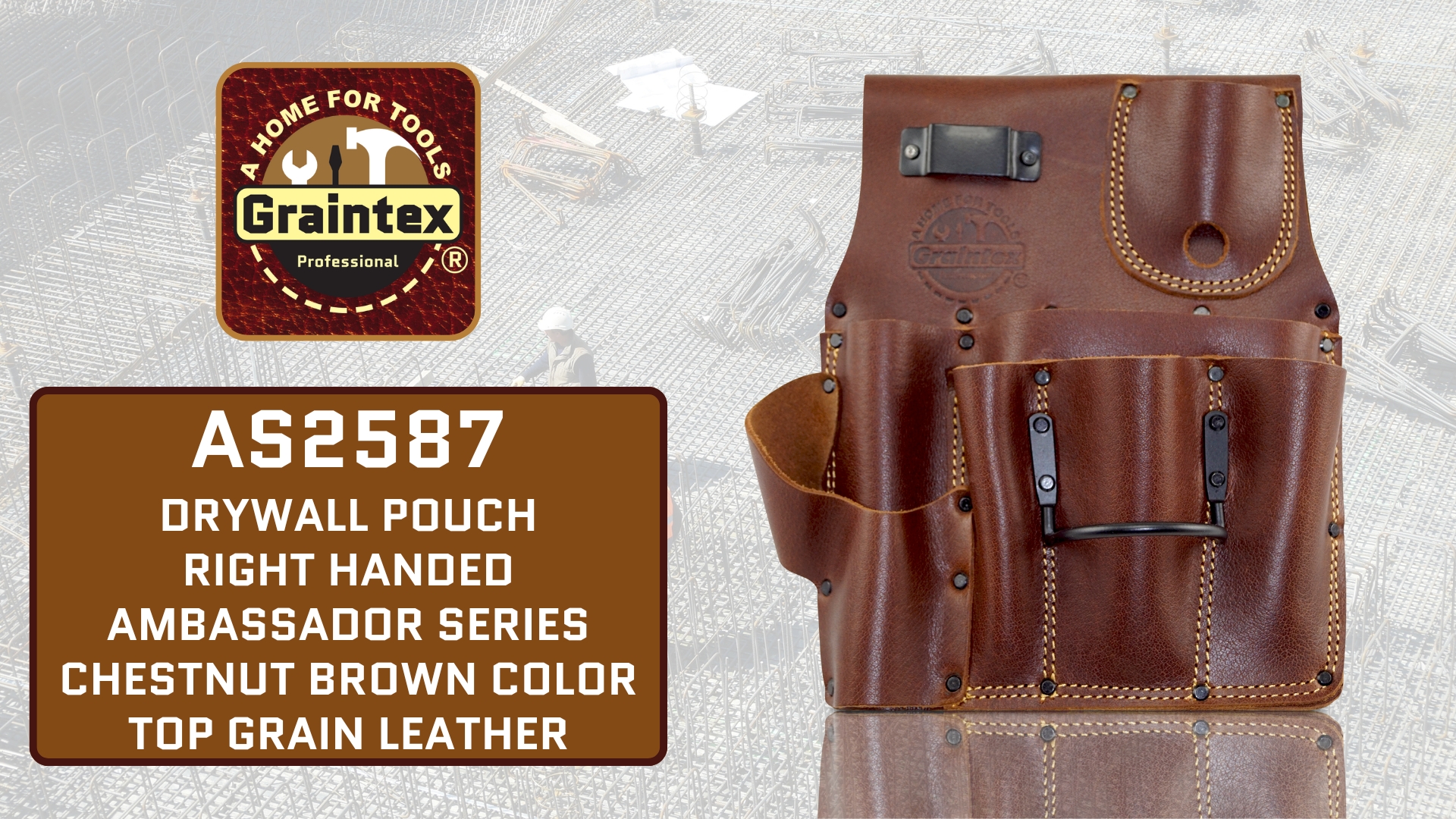 Graintex Drywall Pouch Right Handed Ambassador Series Chestnut