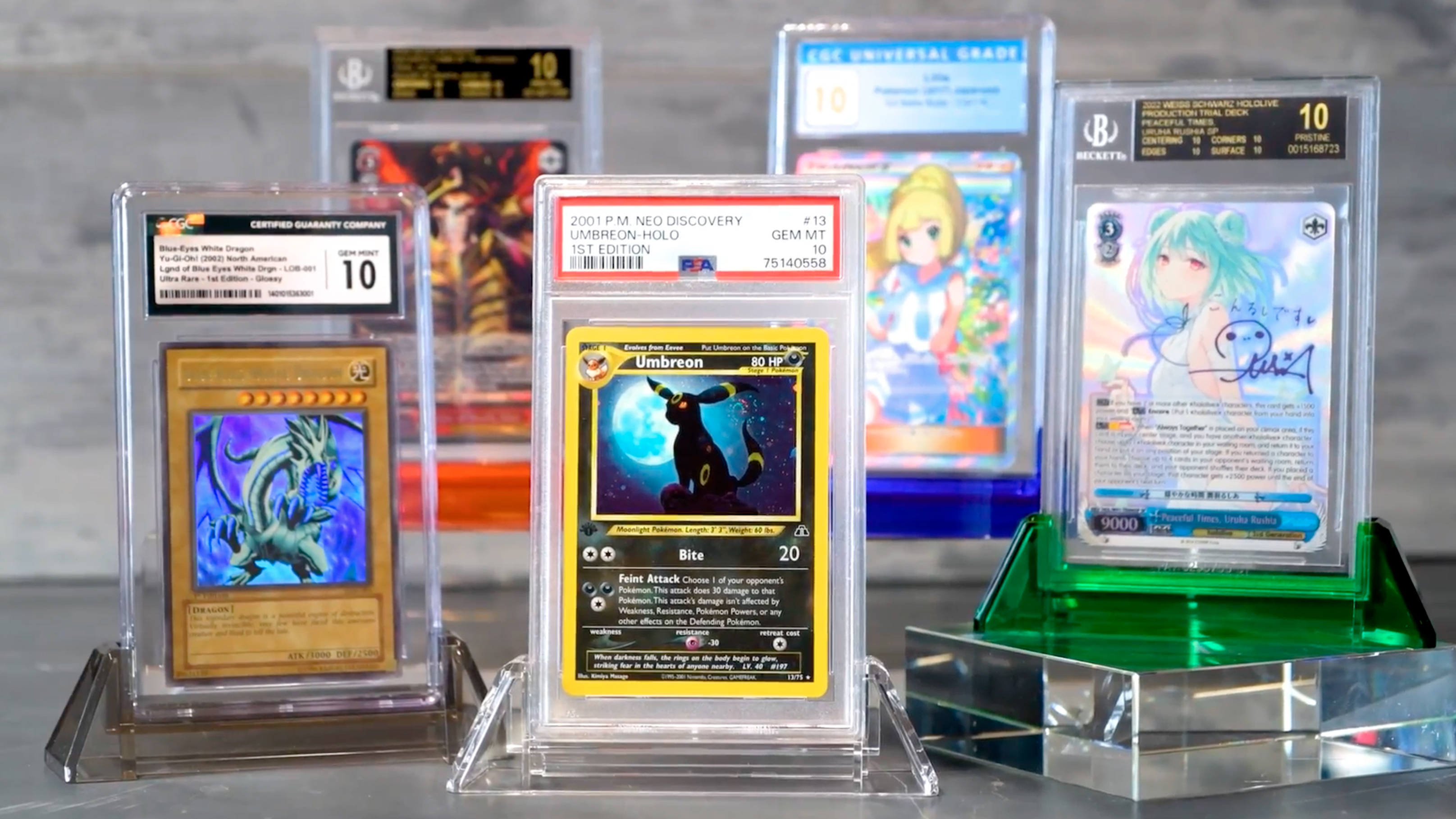 defender pokemon card Acrylic Trading Card Frames for 3 Cards - Display Frame Suitable for Wall  and Desktop main image 1