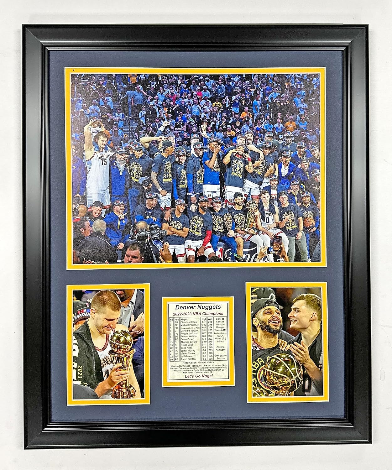 Denver Nuggets | 2022-2023 NBA Champions | Framed Photo Collage | 2 Sizes and Styles | (Podium, 18"x22")