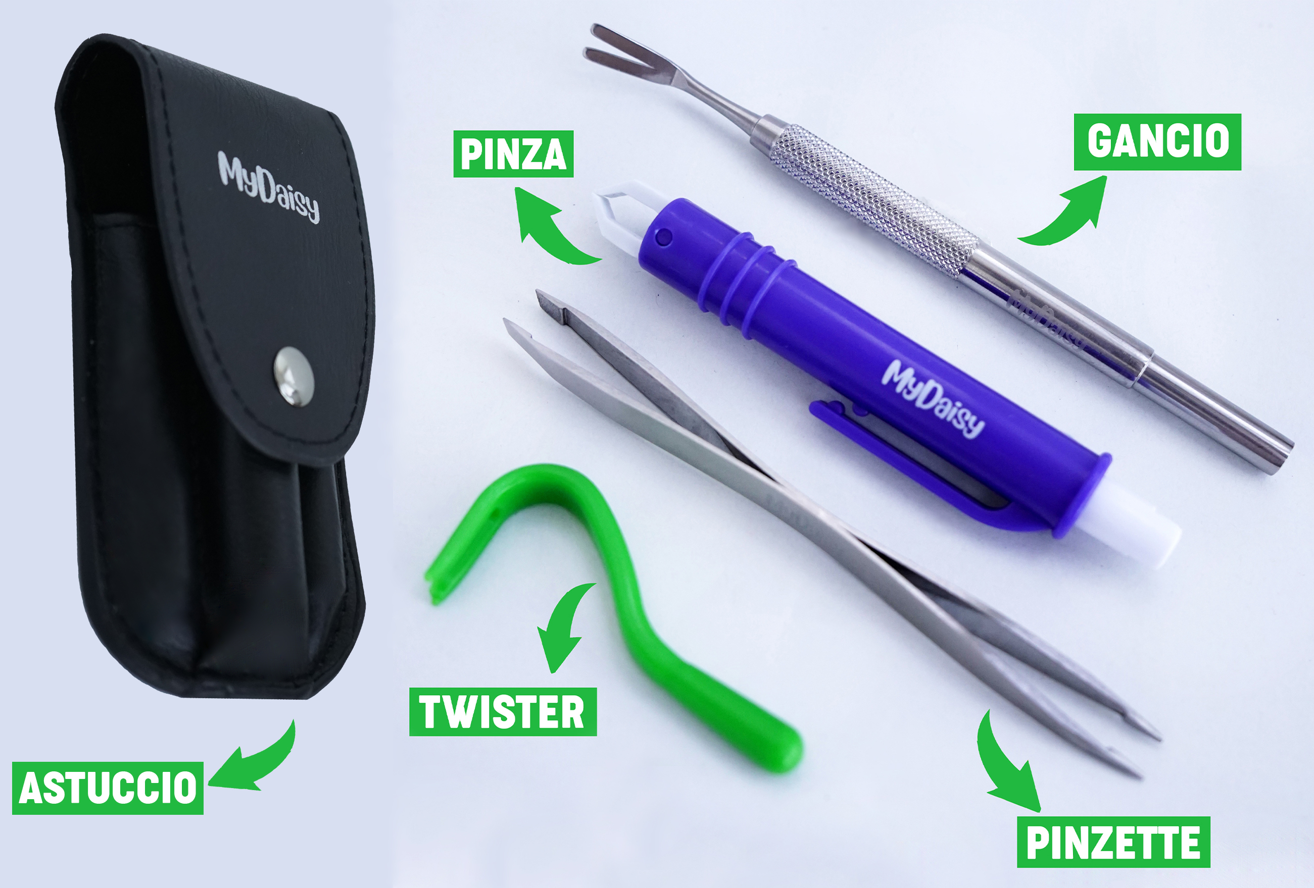 Set Di 5 Pinzette Per Rimozione Zecche - Per Cani, Gatti E Umani, Con Custodia