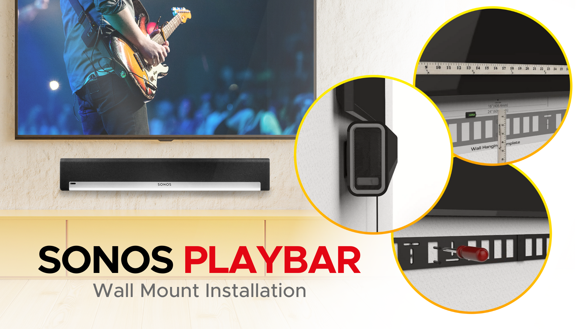 Amazon.com: Sound Bass Playbar Wall Mount Bracket Kit with