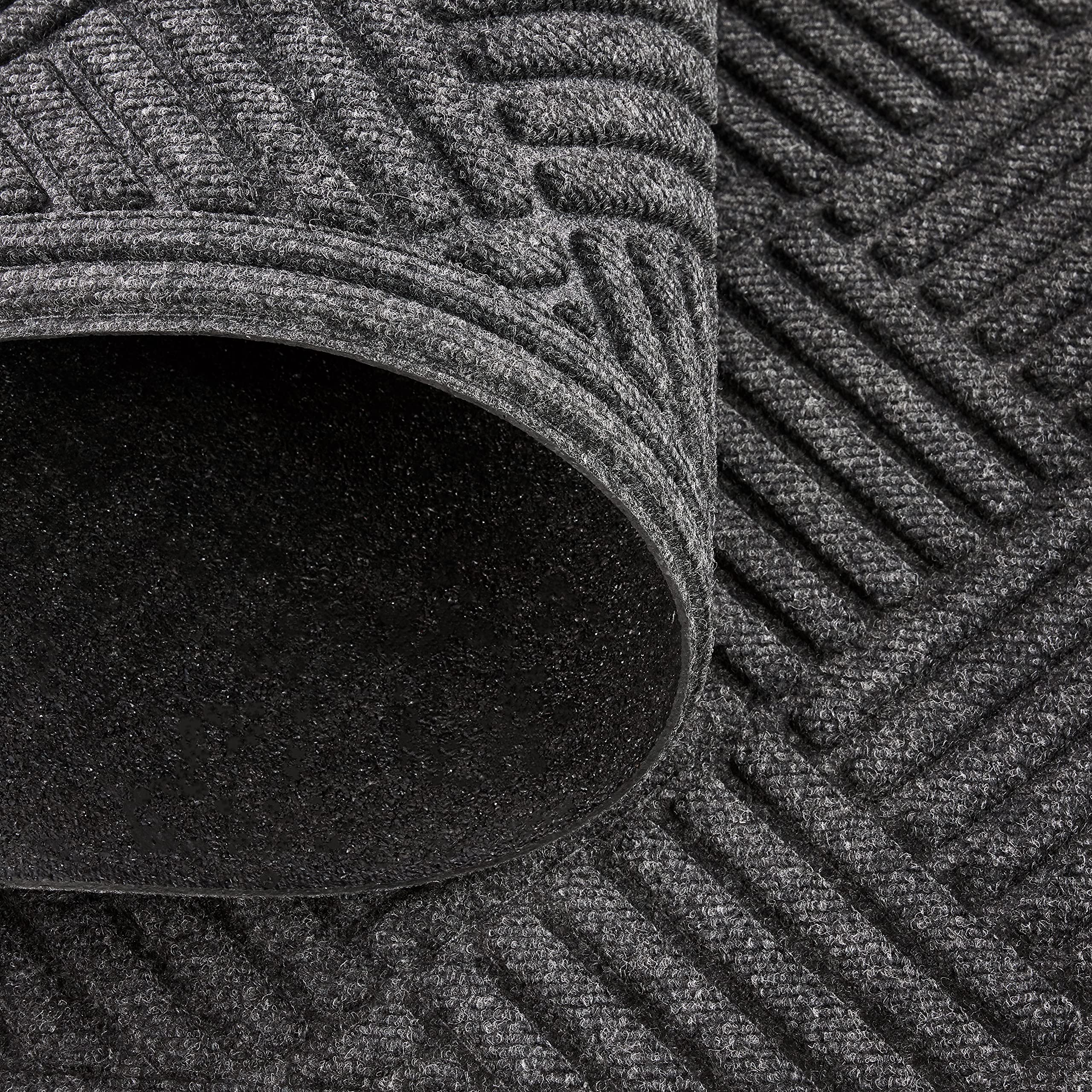 Apache Mills Textures Crosshatch Entrance Mat, 3-Feet by 5-Feet, Charcoal (60-461-1901-3x5)
