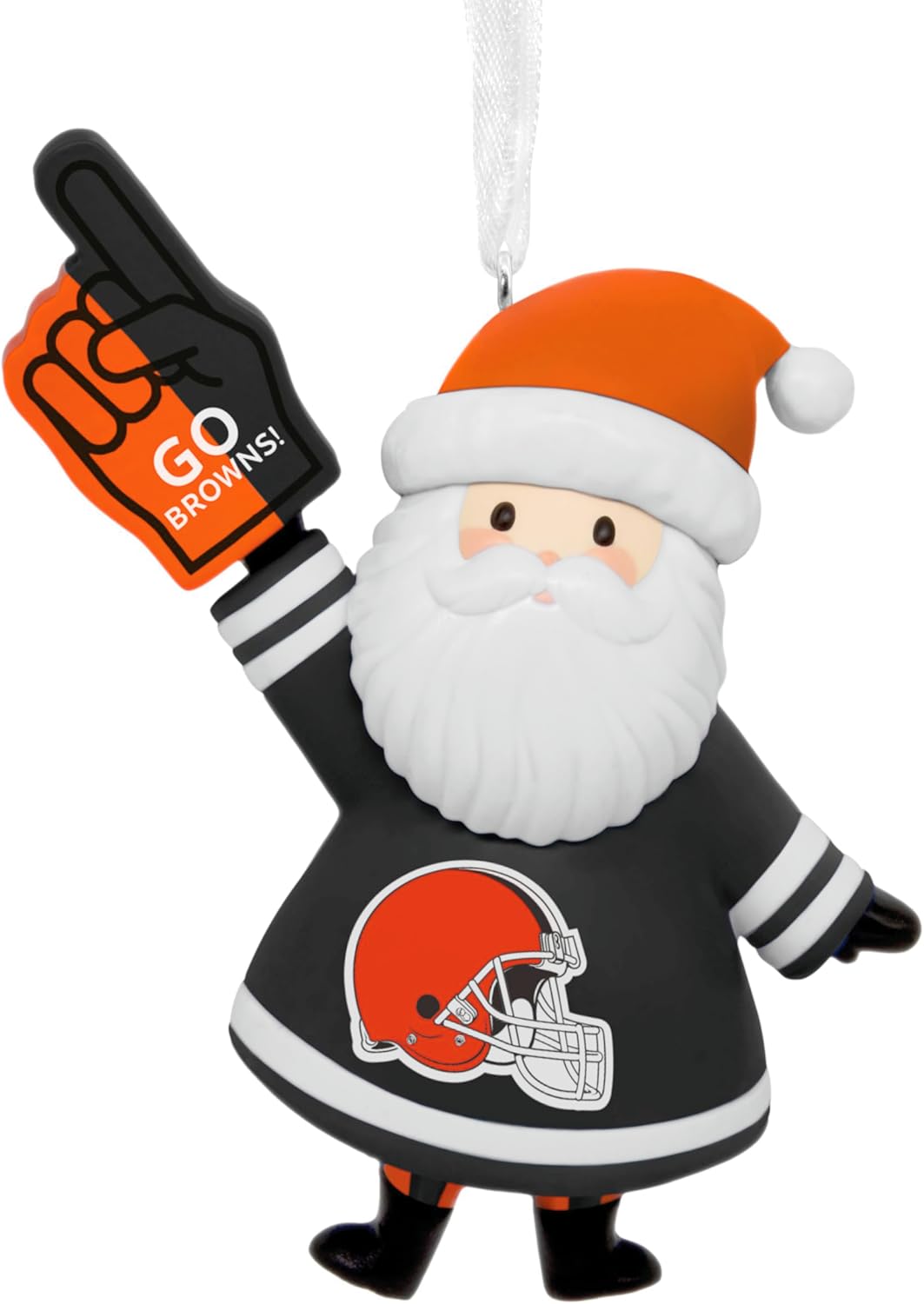 Hallmark NFL Cleveland Browns Santa Fan Christmas Ornament, Gifts for Sports Fans