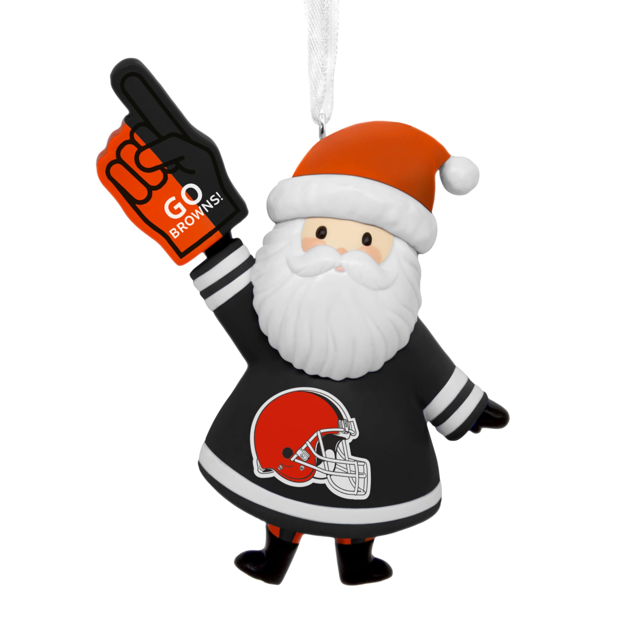 Hallmark NFL Cleveland Browns Santa Fan Christmas Ornament, Gifts for Sports Fans